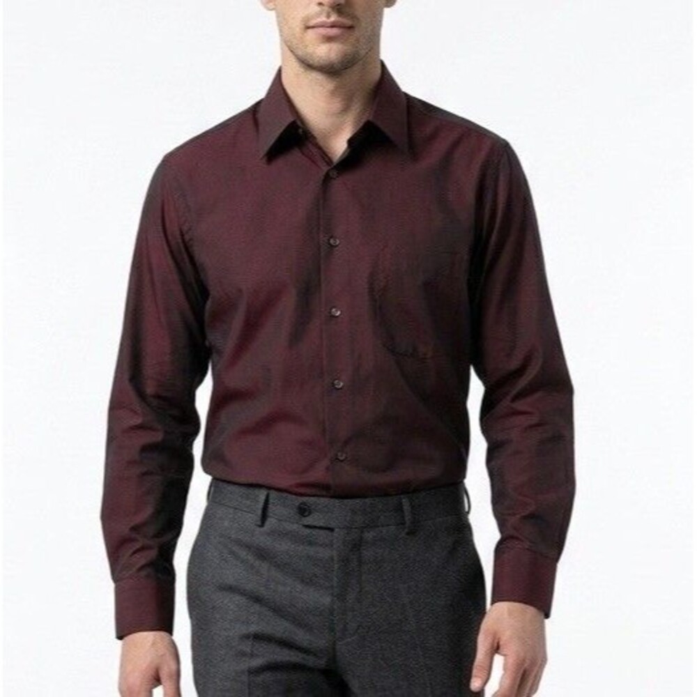 Mani By Giorgio Armani Burdeos Shirt Sz 15/32-33 Classic Fit